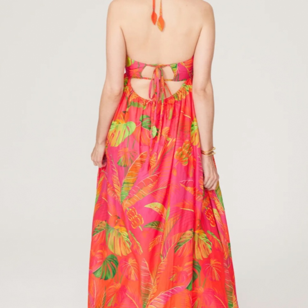 Farm Rio Orange Ombre Forest Maxi Dress - Picture 4 of 7